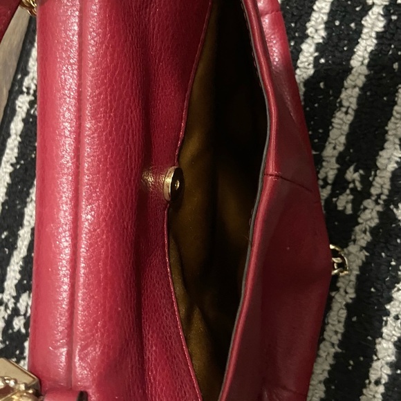 Coach Burgundy Leather Bag with Gold Chain - Picture 9 of 9